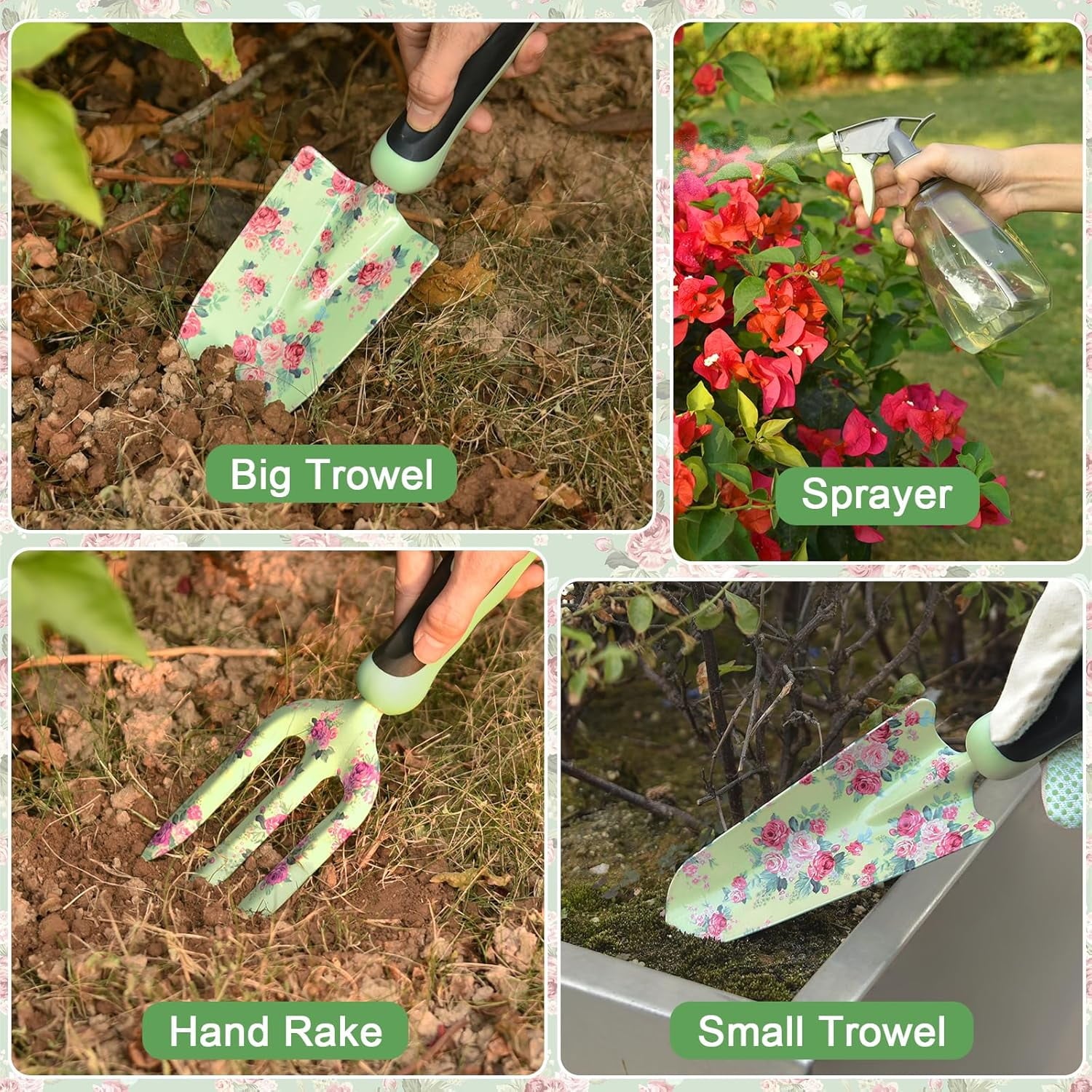 WisaKey 10-Piece Garden Tools Set - Heavy Duty Gardening Kit with Fashion Tool Handbag, an Ideal Gift for Women, Mom, and Garden Lovers. - Image 4