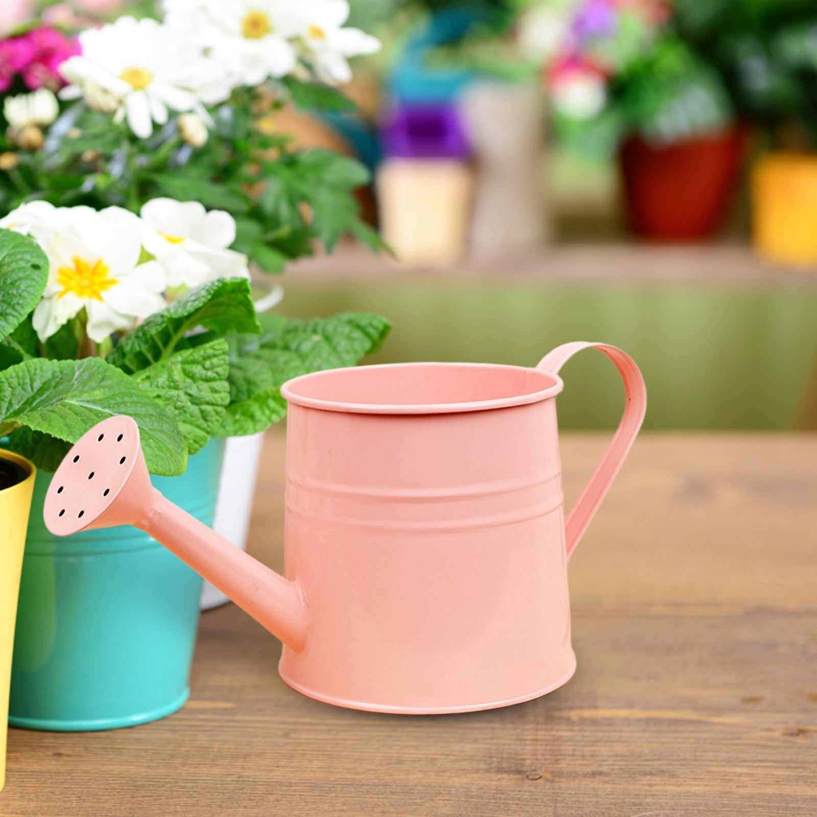 2Pcs Metal Watering Can For Outdoor Plants, Galvanized Steel Watering Can With Removable Spout, Perfect Home & Garden Décor Yellow 12*12*11C - Image 2