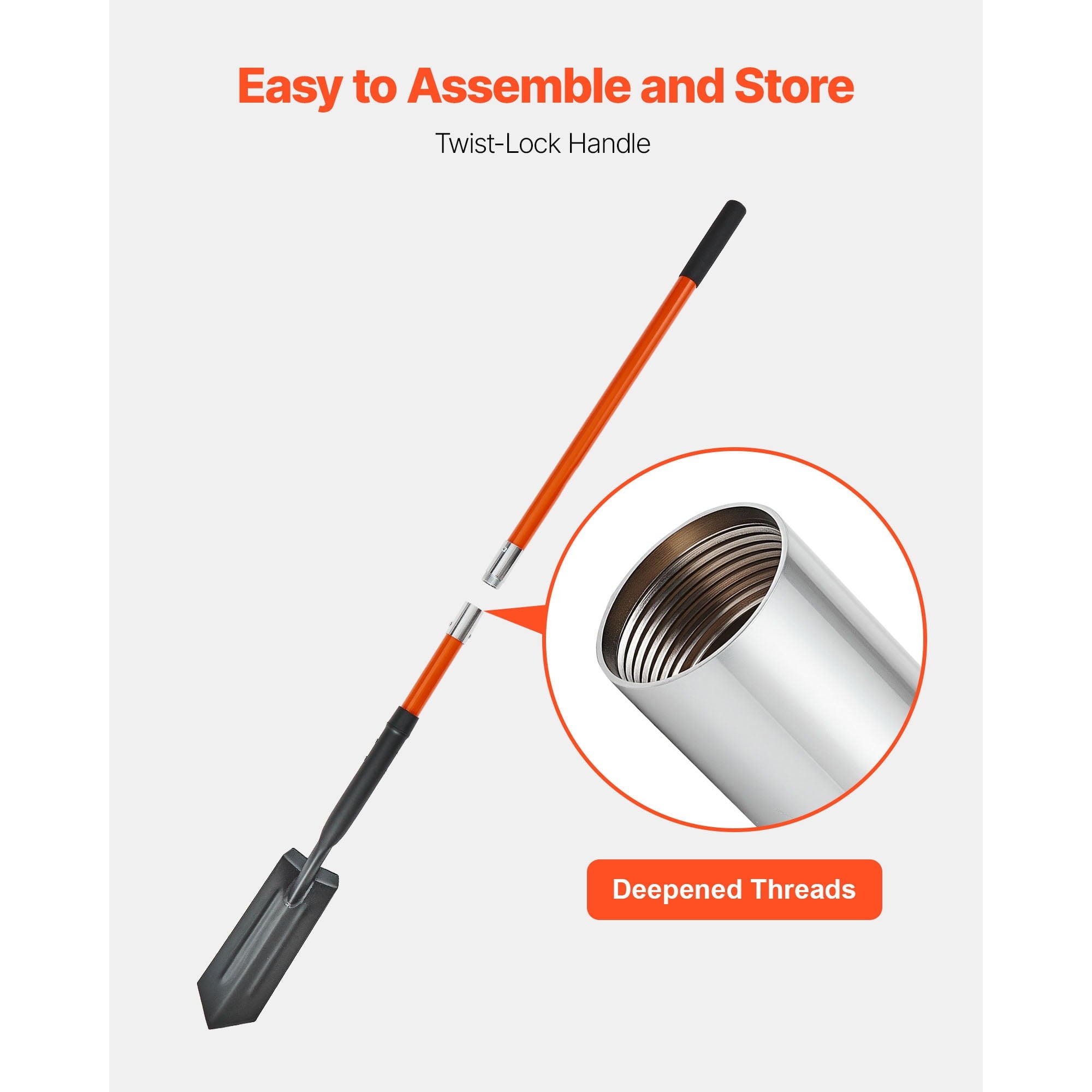 Heavy-Duty Trenching Shovel, 4-Inch Blade Narrow Spade with Fiberglass Handle and Non-Slip Grip, Ideal for Gardening,... - Image 5