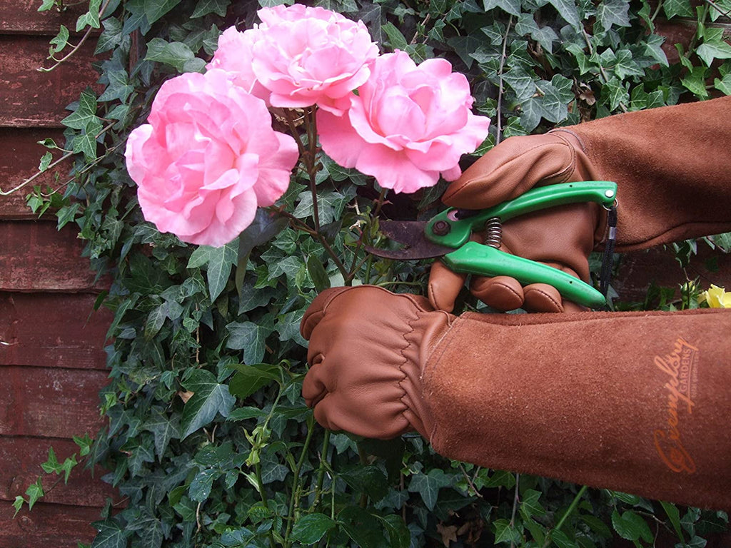 Vruelia Long-Gardening-Gloves for Women/Men - Thorn Proof Cowhide Leather Rose/Blackberry Pruning Heavy Duty Gloves Thick Palm Gauntlet Gard - Image 2