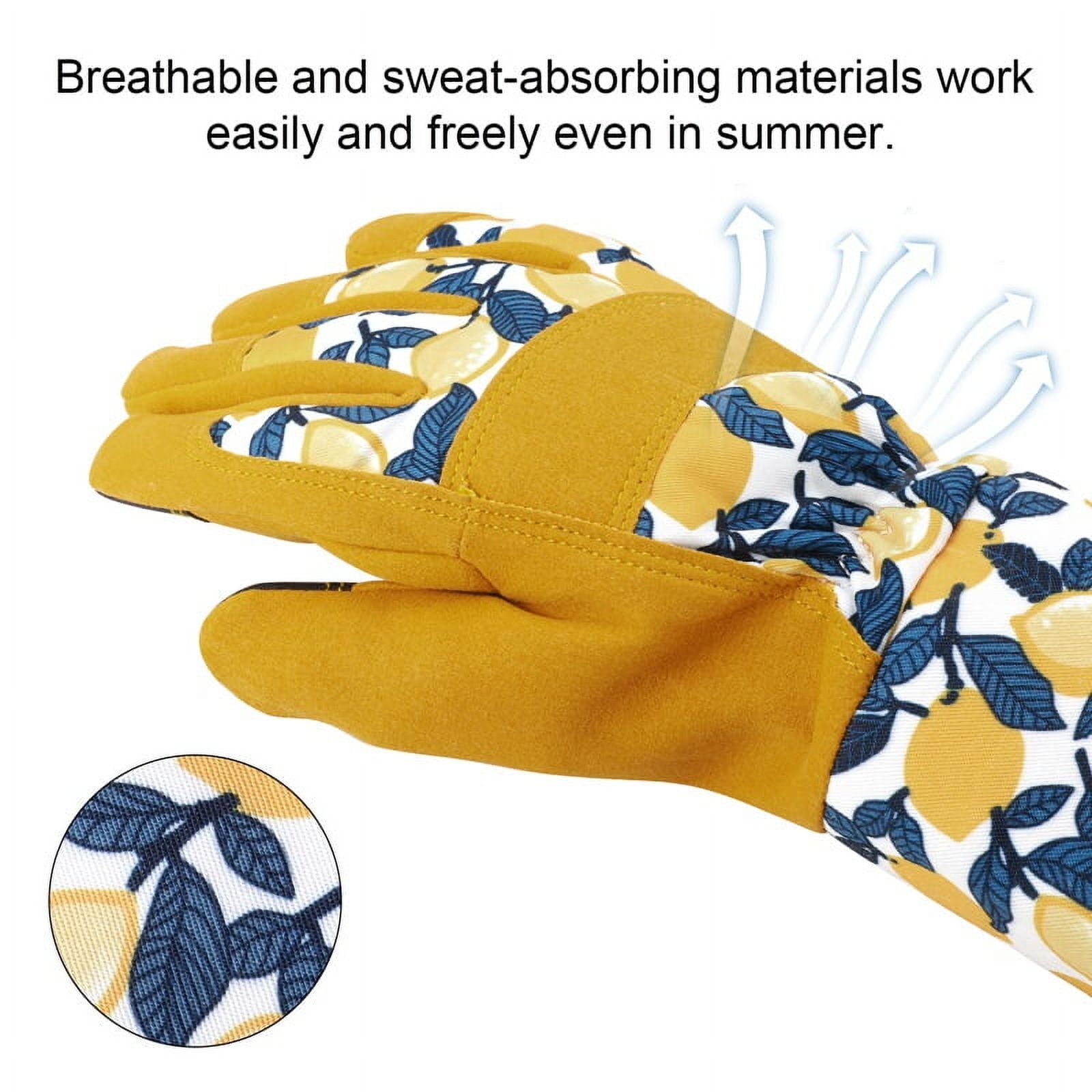 Gardening Gloves for Women Rose Pruning Thorn Proof Breathable Touchscreen Long Forearm Protection Garden Gloves(Yellow) - Image 3