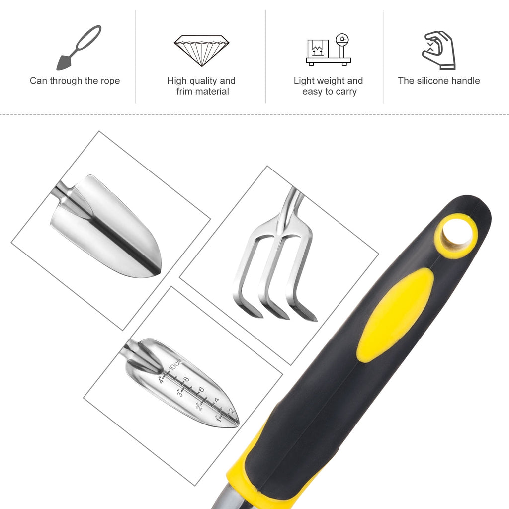 Garden Tools Set, 39 Pieces Aluminum Alloy Gardening Tools Kit Includes Pruner, Trowel, Transplanter, Plant Clips and... - Image 3