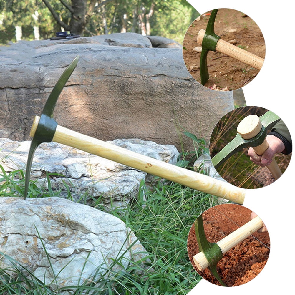 CIMAXIC Garden Pick Tool Heavy Duty Tool for Yard Work with Ergonomic Handle Steel and Wood 1Set - Image 3
