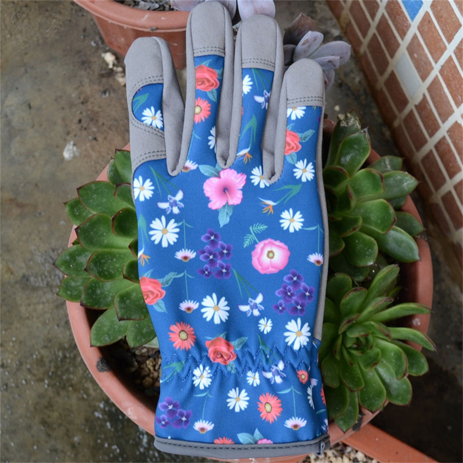 LKWLPD Gardening Gloves Women Men Leather Garden Gloves Thorn Proof Outdoor Protective Working Gloves with Grip for Weeding, One Size Fits M - Image 5