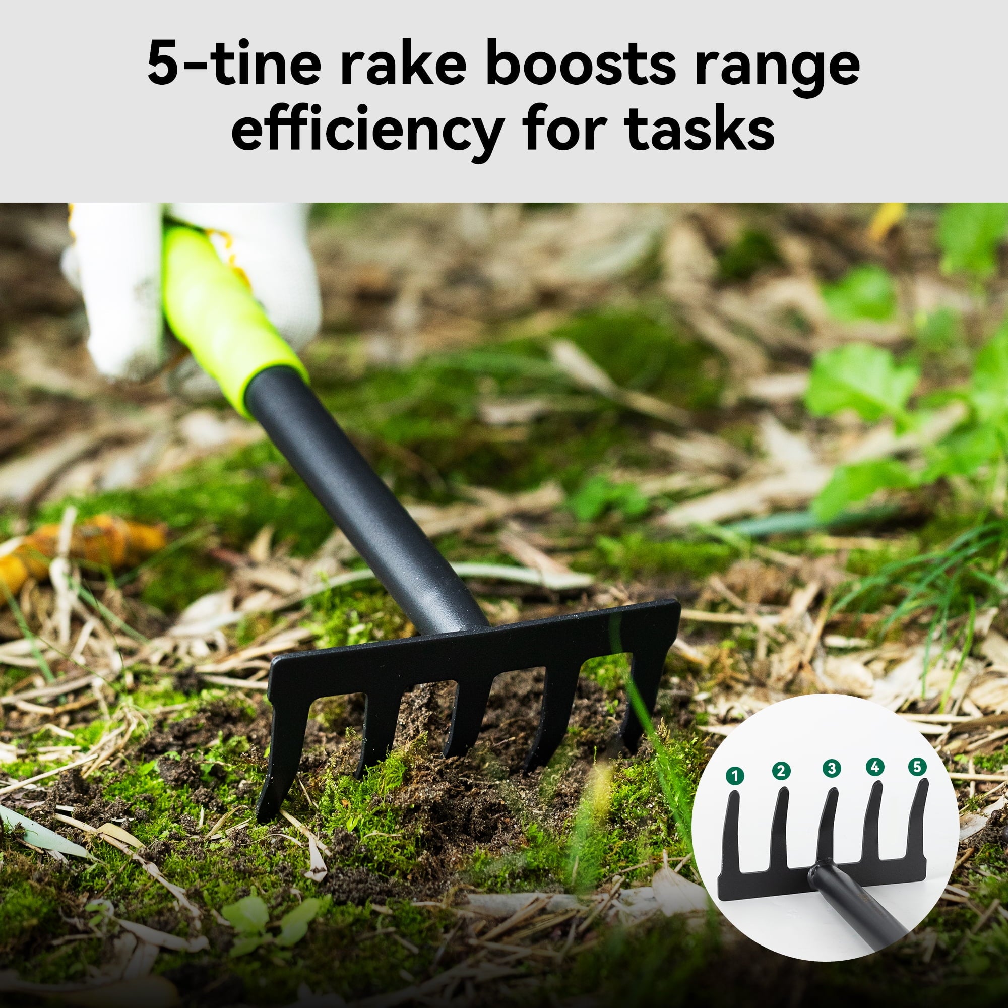 Garden Tools Set 3 Piece Heavy Duty Gardening Hand Tools Kit with Hand Trowel,Hoe and Rake, cate Gift for Planting an... - Image 4