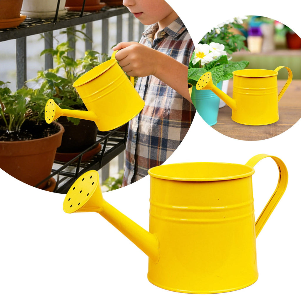 Can Gardening Tool Accessories, Sprinkling Can 1L Metal Flower Garden Can for Outdoor Indoor Lawn Garden (Yellow) - Image 6