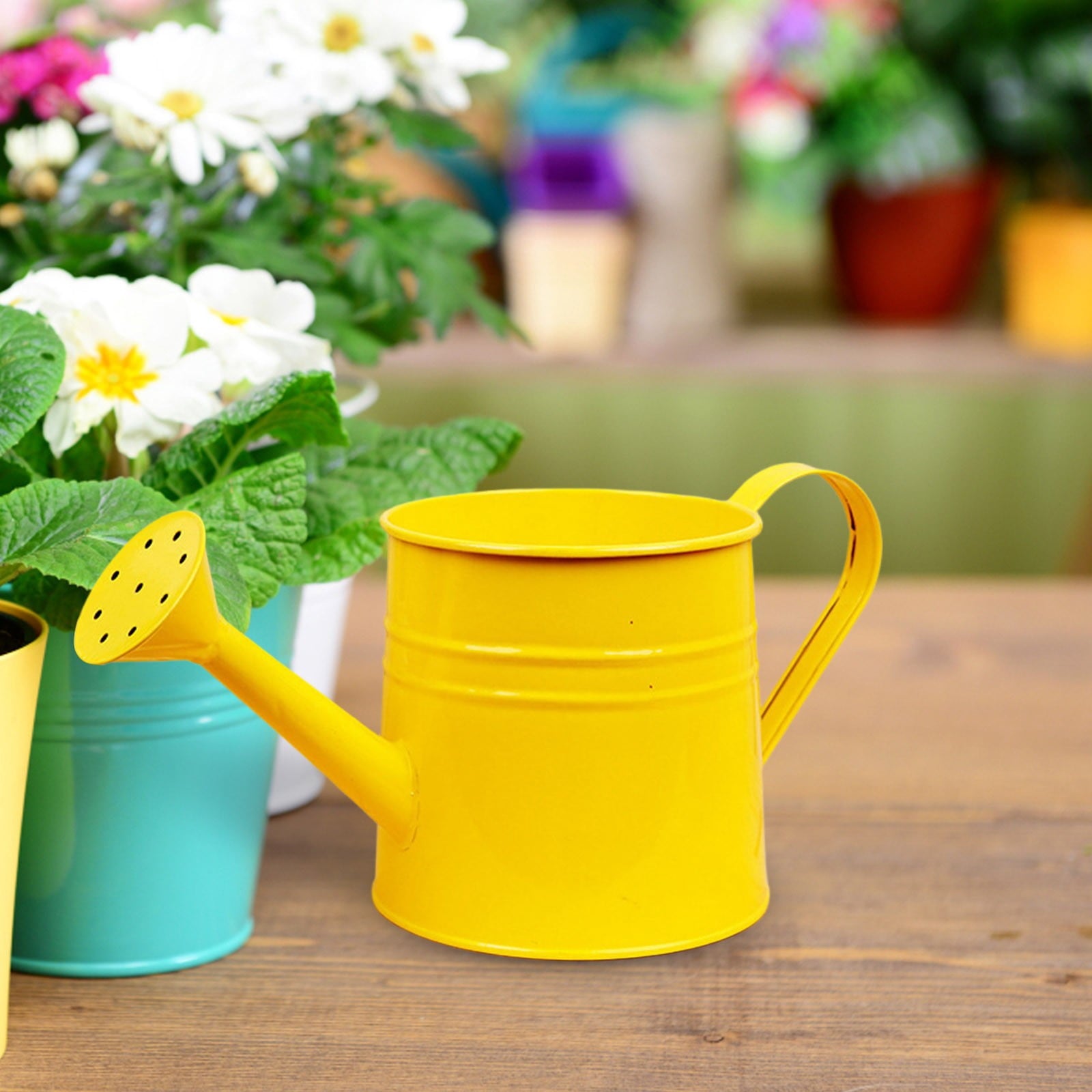 Can Gardening Tool Accessories, Sprinkling Can 1L Metal Flower Garden Can for Outdoor Indoor Lawn Garden (Yellow) - Image 4