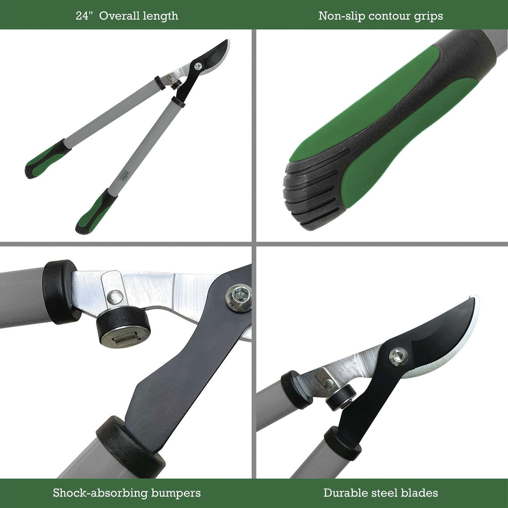 24 inches Steel Bypass Lopper, 1" Cutting Capacity in Green and Black - Image 3