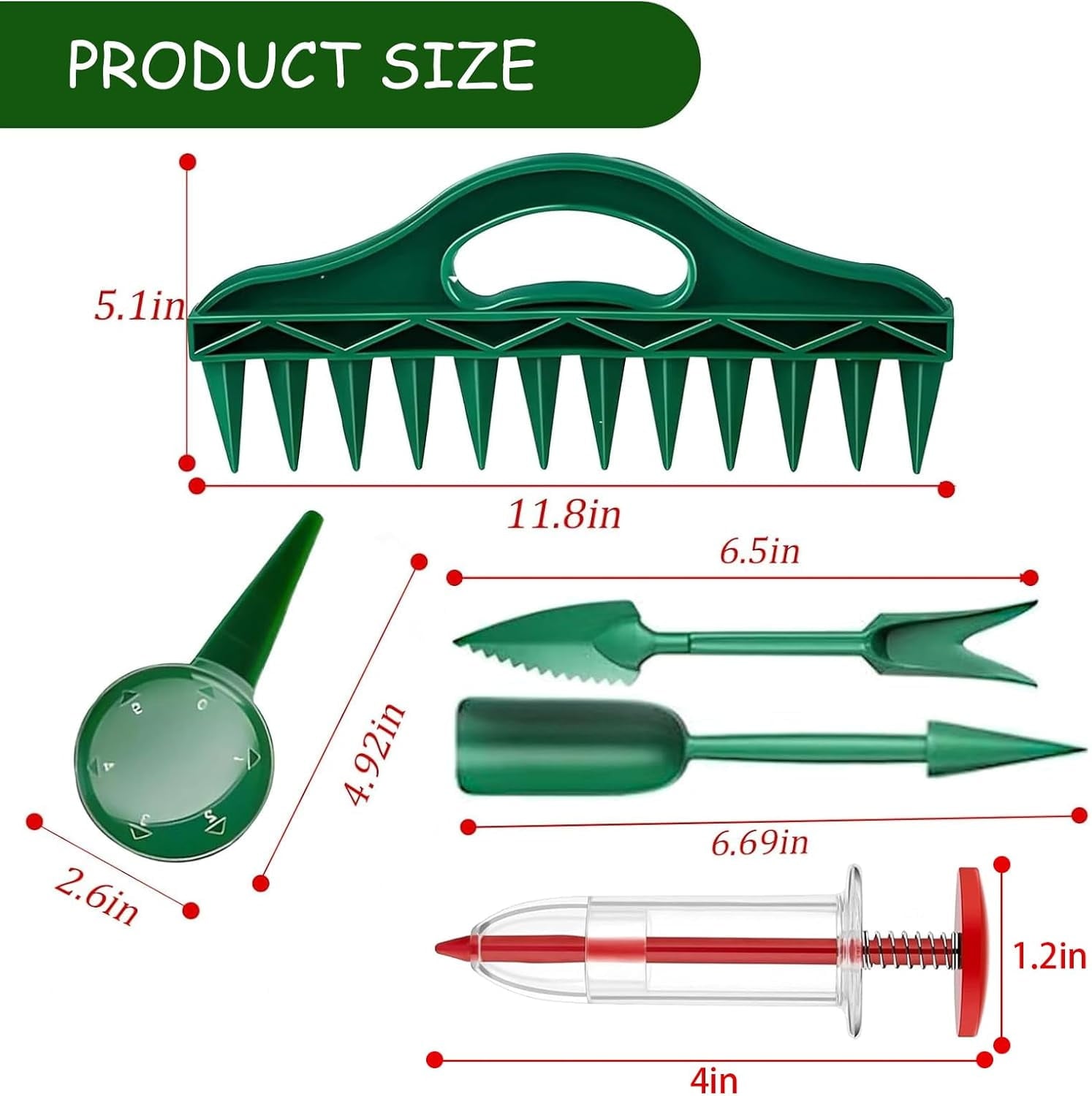 Seed Planter Tool, Seed Spreader, Hand Held Garden Plant Seeds Planter, Adjustable Hand Sowing Seeder, Set of 7 - Image 2