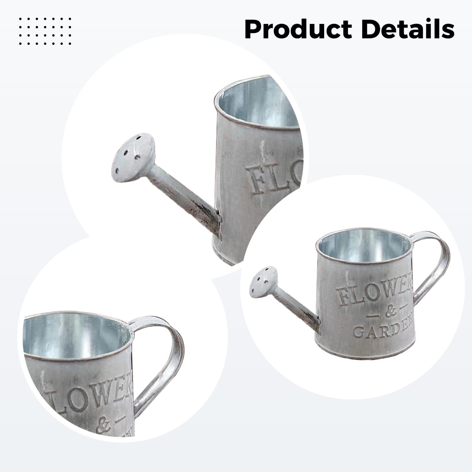 Vintage Distressed Metal Watering Can Decor Set, Farmhouse Decoration, Summer Decorations for Home Indoor, Small Iron Watering Can Prop, Uni - Image 3