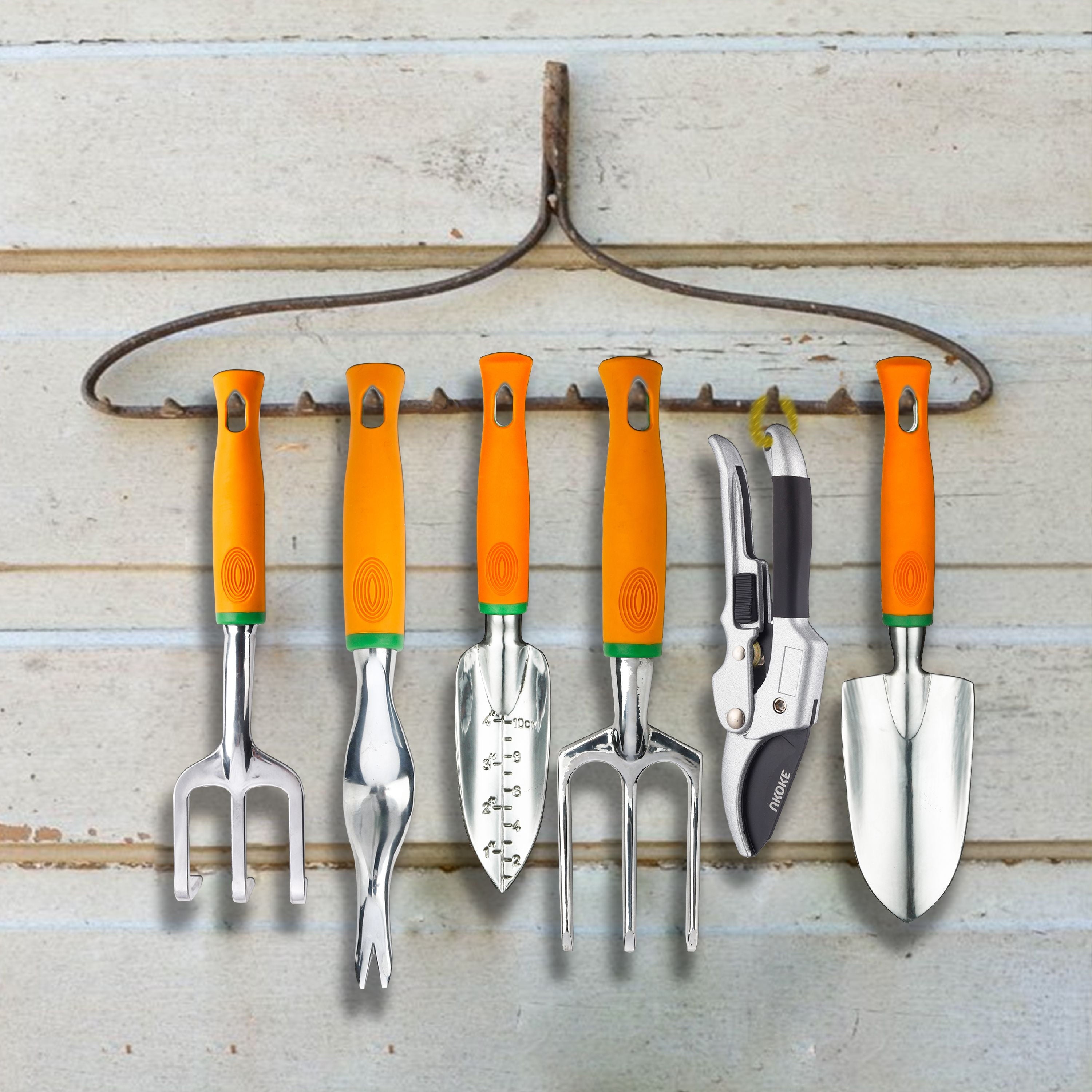 12 Piece Aluminum Garden Tools Set, Gardening Apron with Storage Pocket - Image 6
