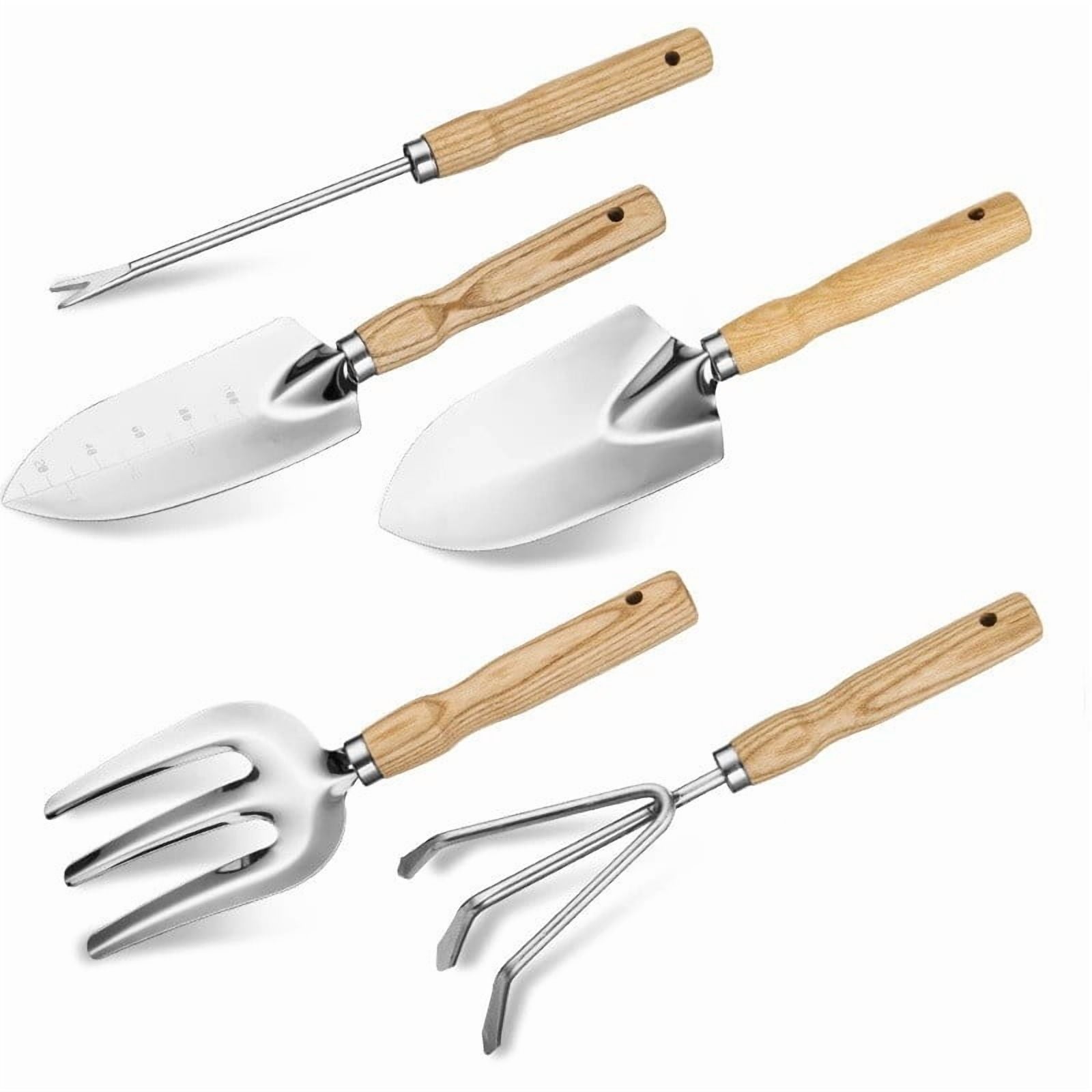 5 Piece Garden Tool Set, Stainless Steel Gardening Tools with Anti-Slip Handles,Outdoor Hand Tools,Perfect for Planti... - Image 2