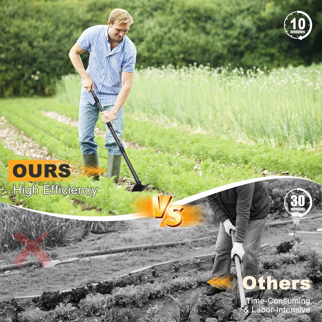 Triangle Hoe with 60 inch Adjustable Metal Handle, Hoe Garden Tool for Digging, Weeding, Cutting - Image 5