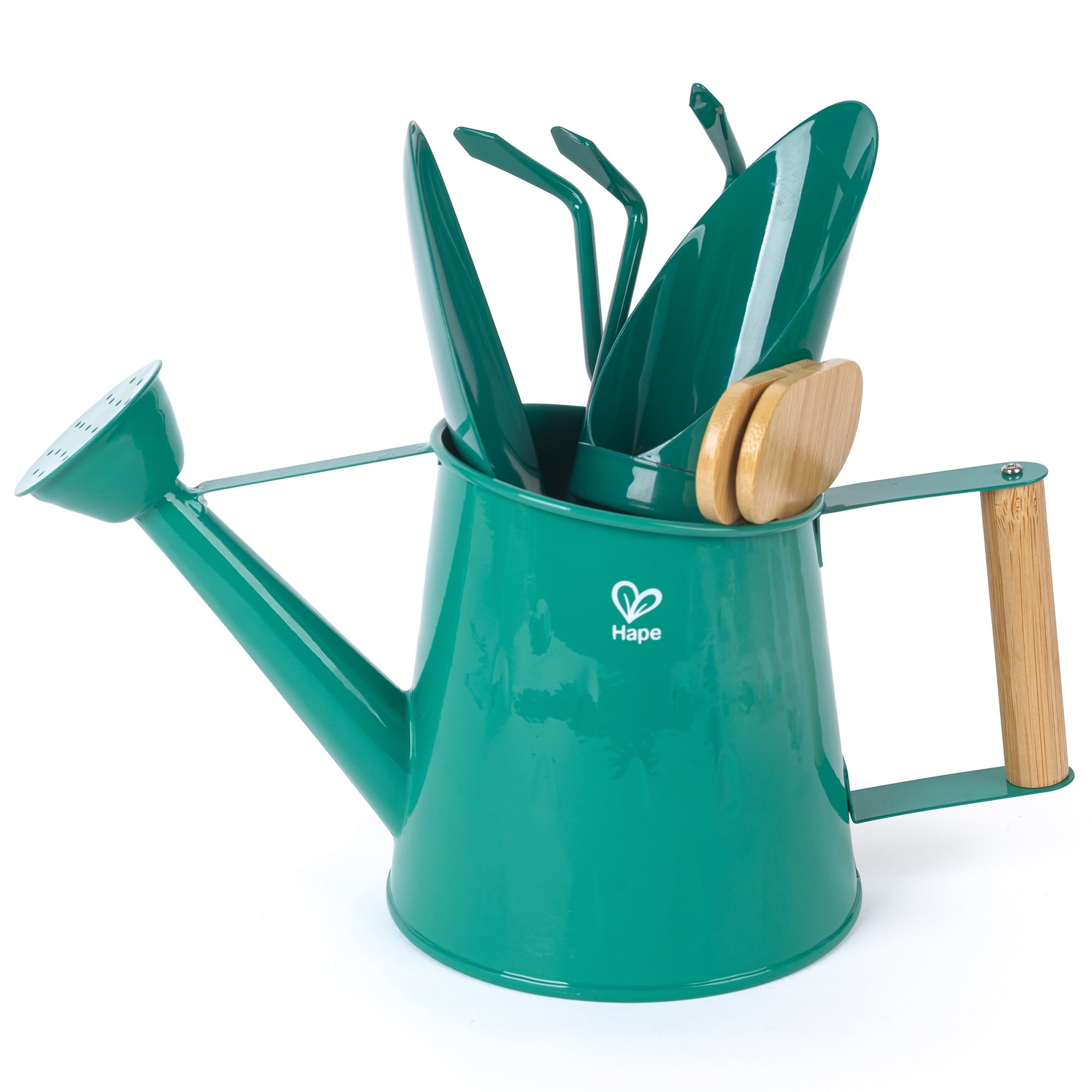 Hape: Nature Fun - Gardening Tool Set - Green 6pc Set, Bamboo & Metal, Water Can & Tools, Sturdy Enough To Use In The Garden, Outdoor Toy, K - Image 3