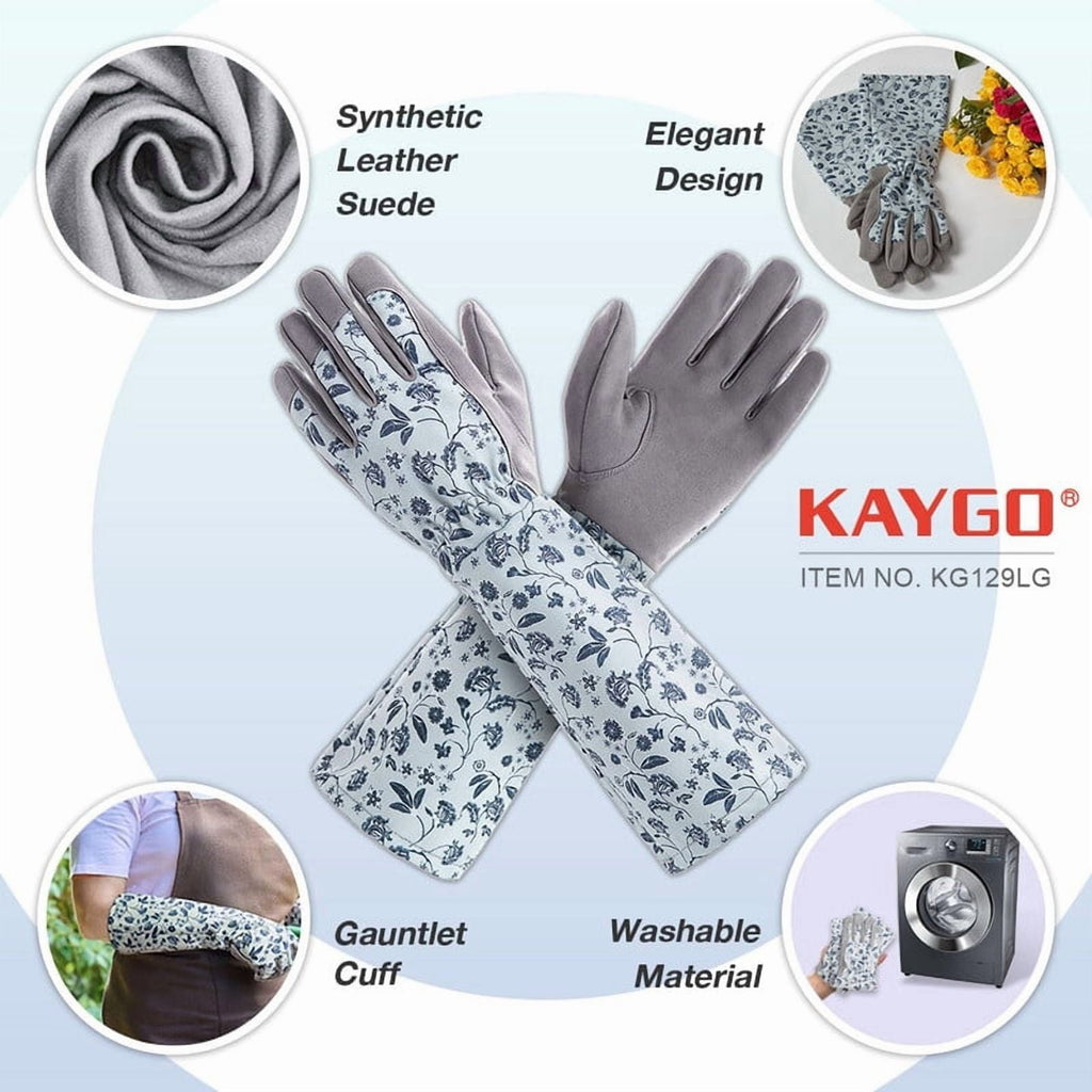 Gardening Gloves for Women Long Sleeve, Light Protective Gloves for Yard and Outdoor Work, Gray, M - Image 2