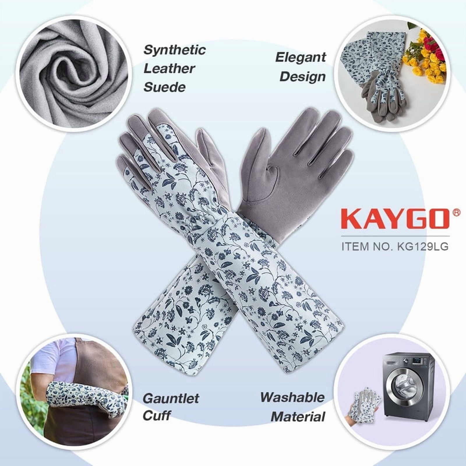 Gardening Gloves for Women Long Sleeve, Light Protective Gloves for Yard and Outdoor Work, Gray, M - Image 2