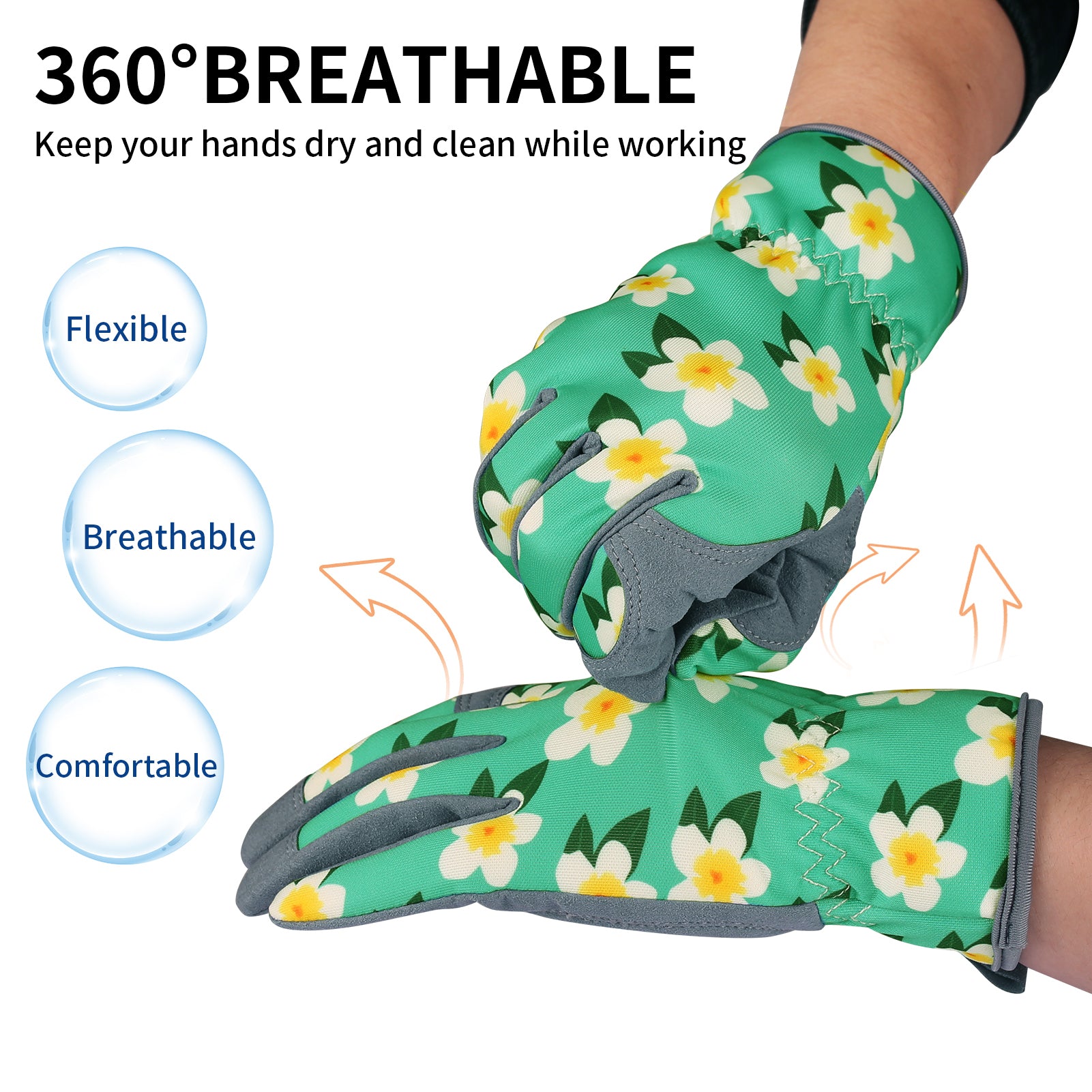 Womens Gardening Weeding Working Gloves, Leather Garden Glove for Women Thorn Proof No Stab for Digging, Planting,Pruning - Image 3