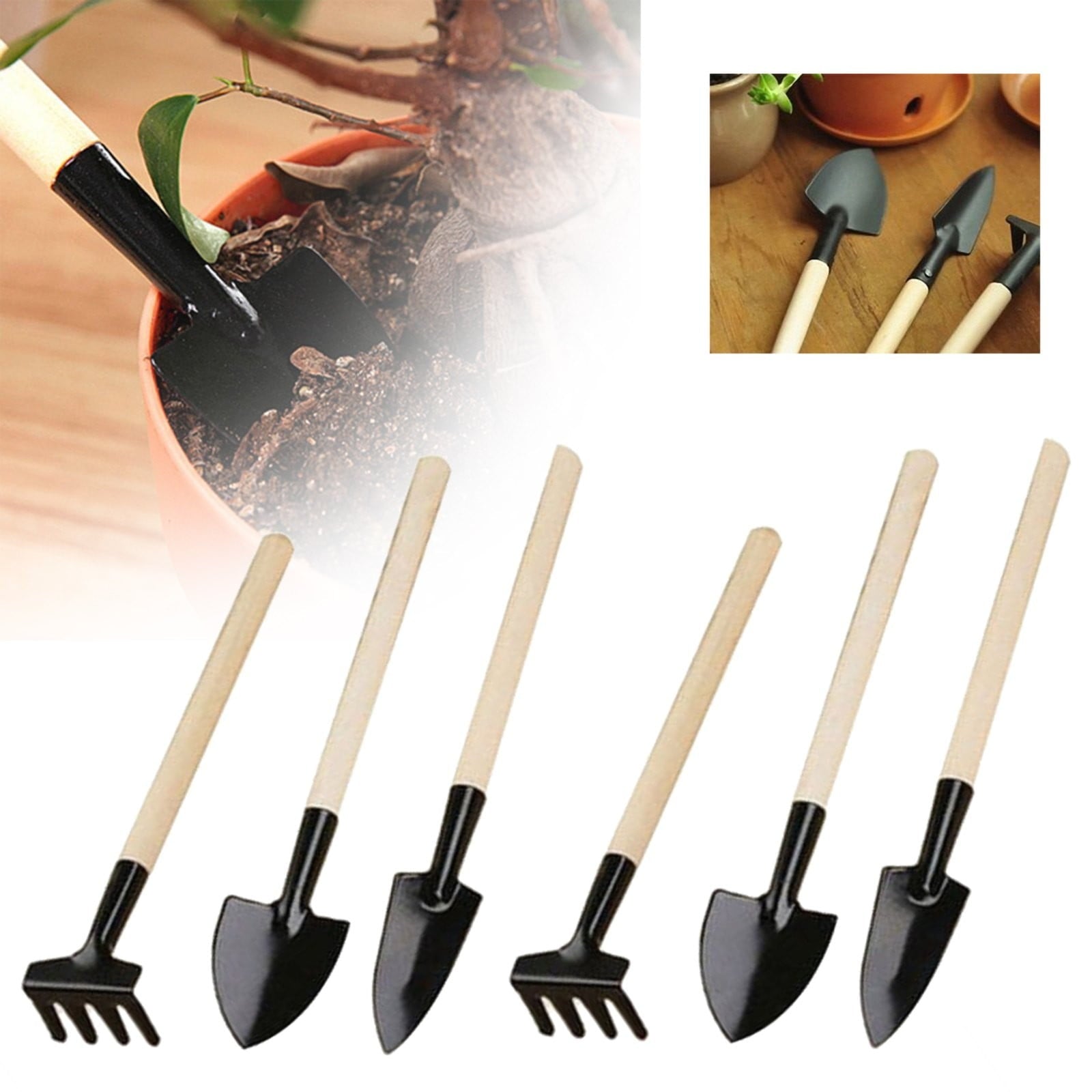 YDYB 6Pcs Gardening Tool Set, Durable Gardening Supplies Kit, Ideal as Garden Gifts for Women, Gardening Accessories, Black - Image 2