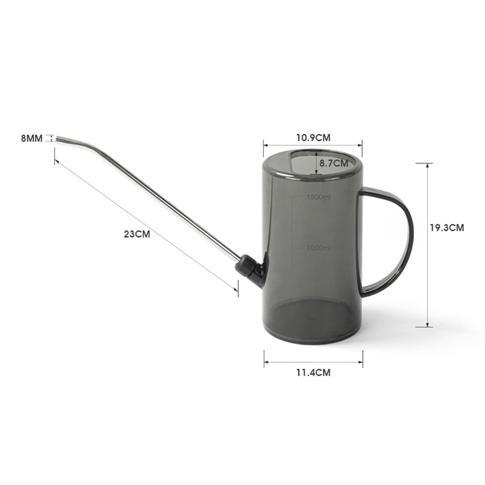 Dbuoem Long Spout Watering Can 1L Watering Can with Scales Garden Irrigation Spraying Pot for Plants Office Flowers - Image 6