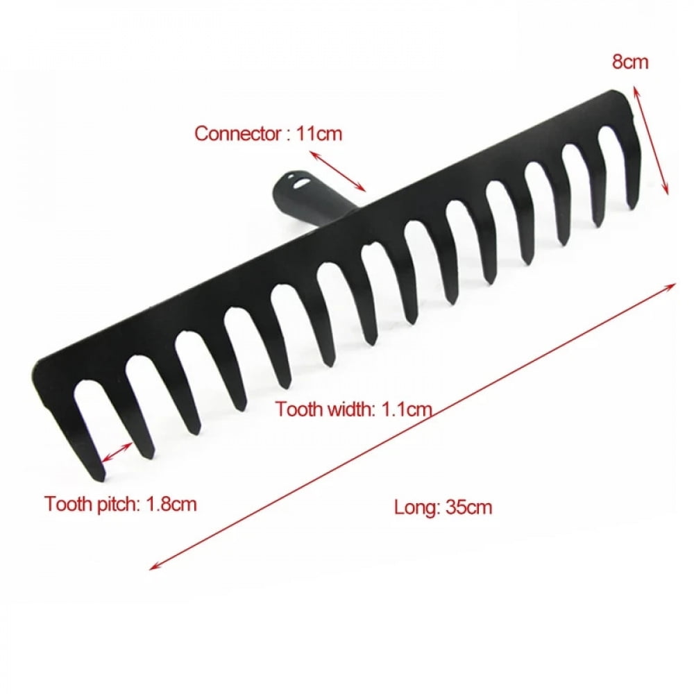 Farming Rake Stainless Steel Rake 14-Tooth Hay Deciduous Rake Pine Soil Rake Garden Gardening Tools Agricultural Farm... - Image 5