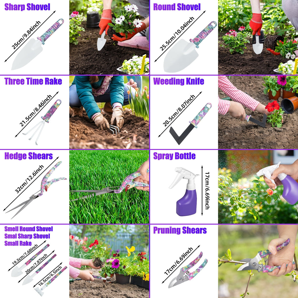 Garden Tools Set, 10 Piece Heavy Duty Gardening Kit for Digging Plant Tool Pruning Gardening Tool and Supply - Image 5