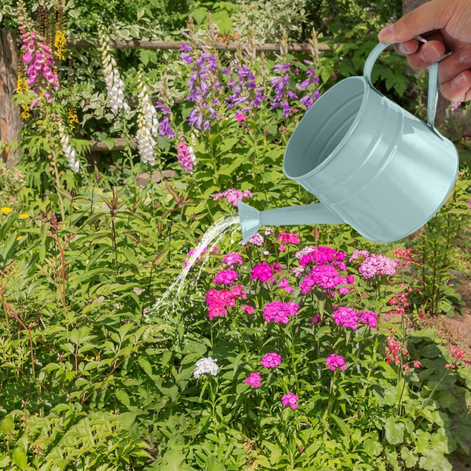 Vintage Metal Watering Can Planter - Distressed Green Decorative Watering Pot for Indoor/Outdoor Flowers, Succulents ... - Image 4
