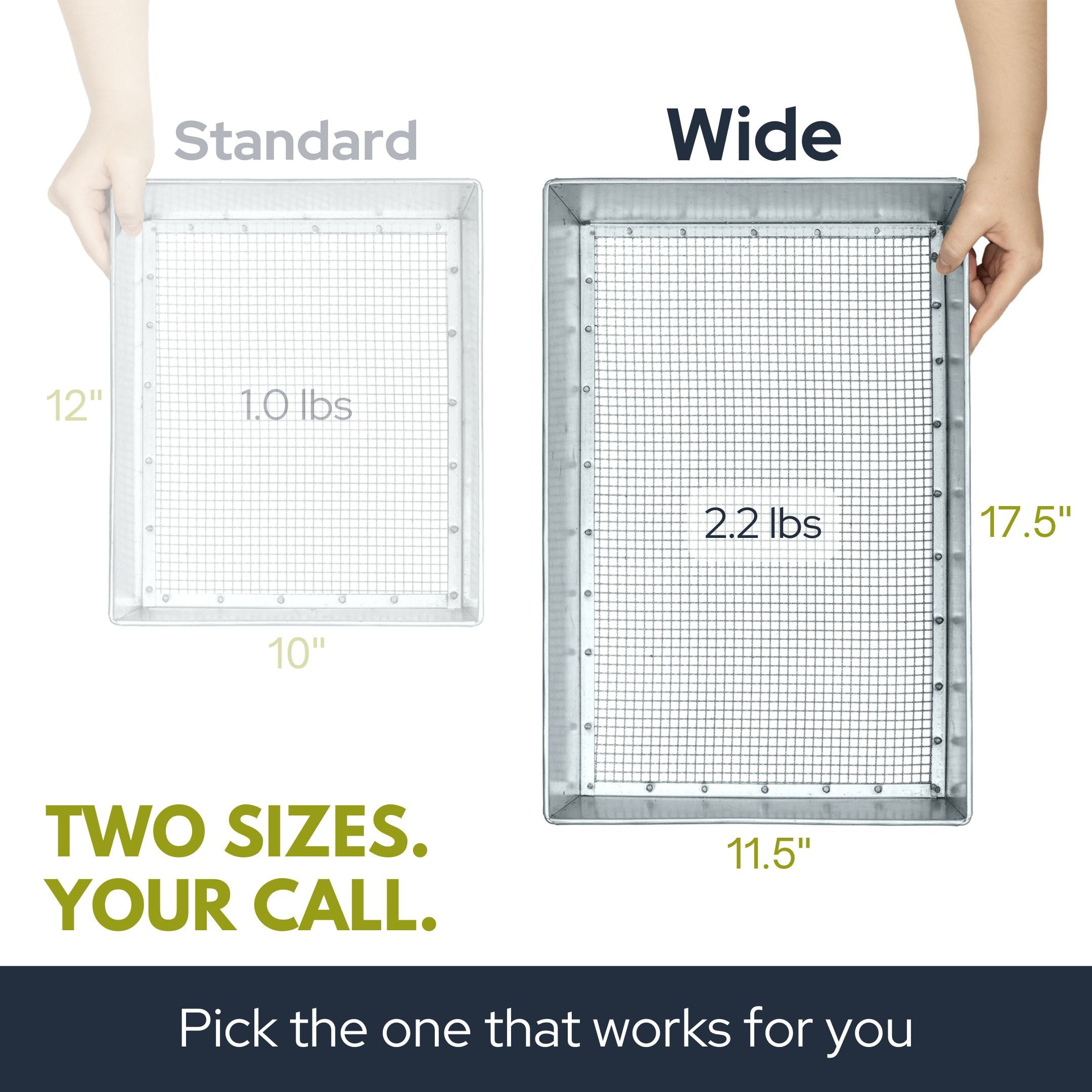 Wide Soil Sifter, 17.5 x 11.5 inch Size with 1/4 inch Mesh, Includes Work Gloves - Image 3