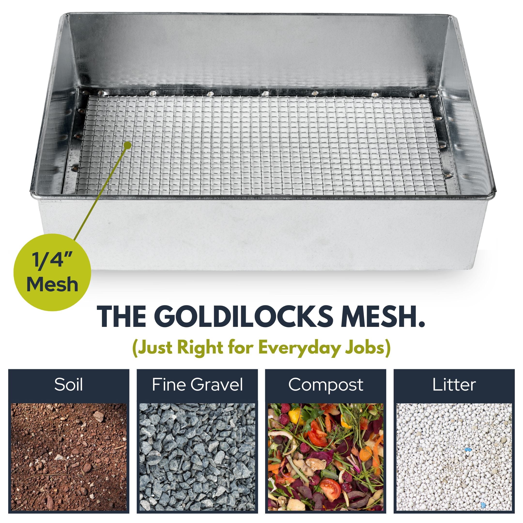 WENSES Trapping Soil Sifter, 12 x 10 inch Standard Size with 1/4 inch Mesh, Garden Sieve with Work Gloves - Image 4