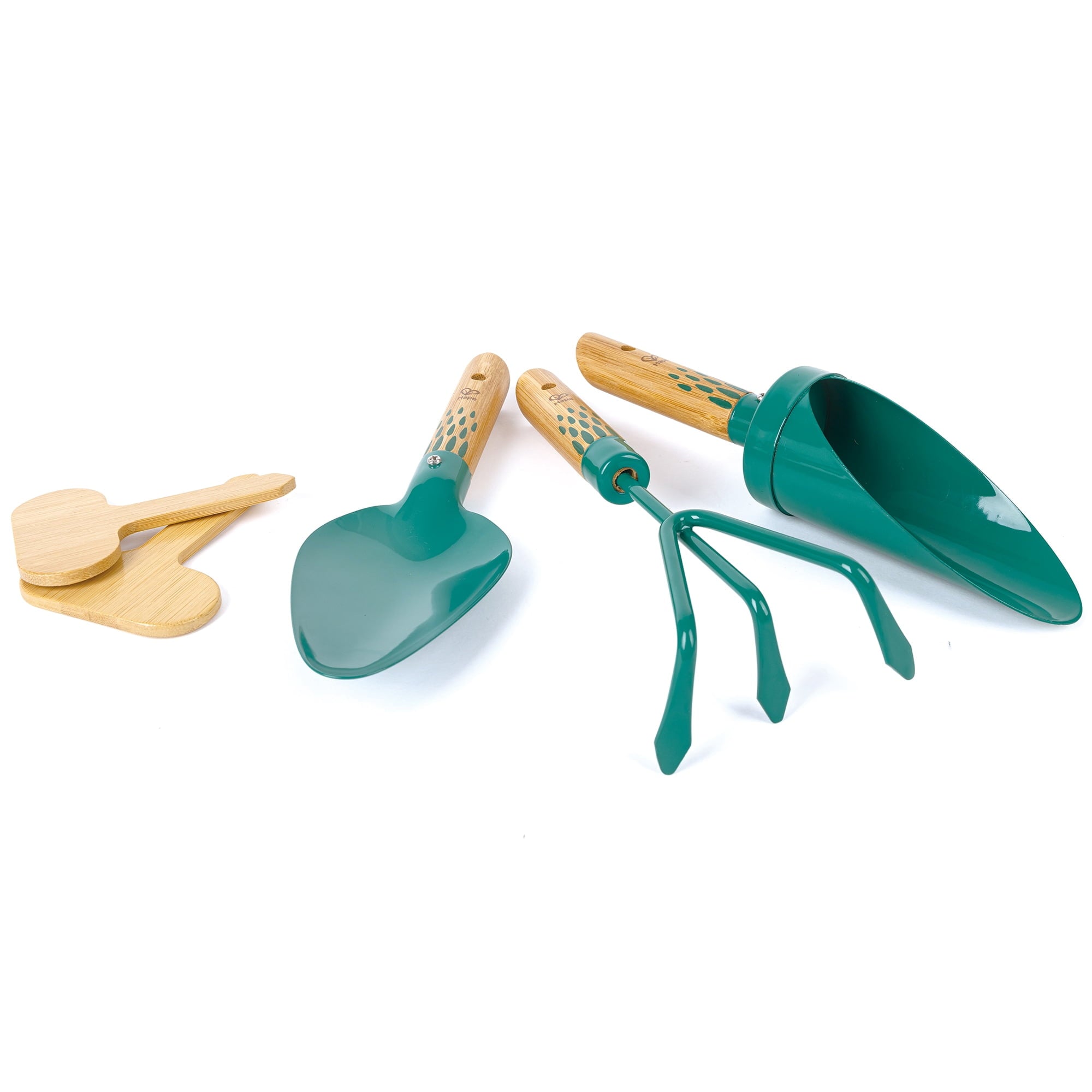 Hape: Nature Fun - Gardening Tool Set - Green 6pc Set, Bamboo & Metal, Water Can & Tools, Sturdy Enough To Use In The Garden, Outdoor Toy, K - Image 2