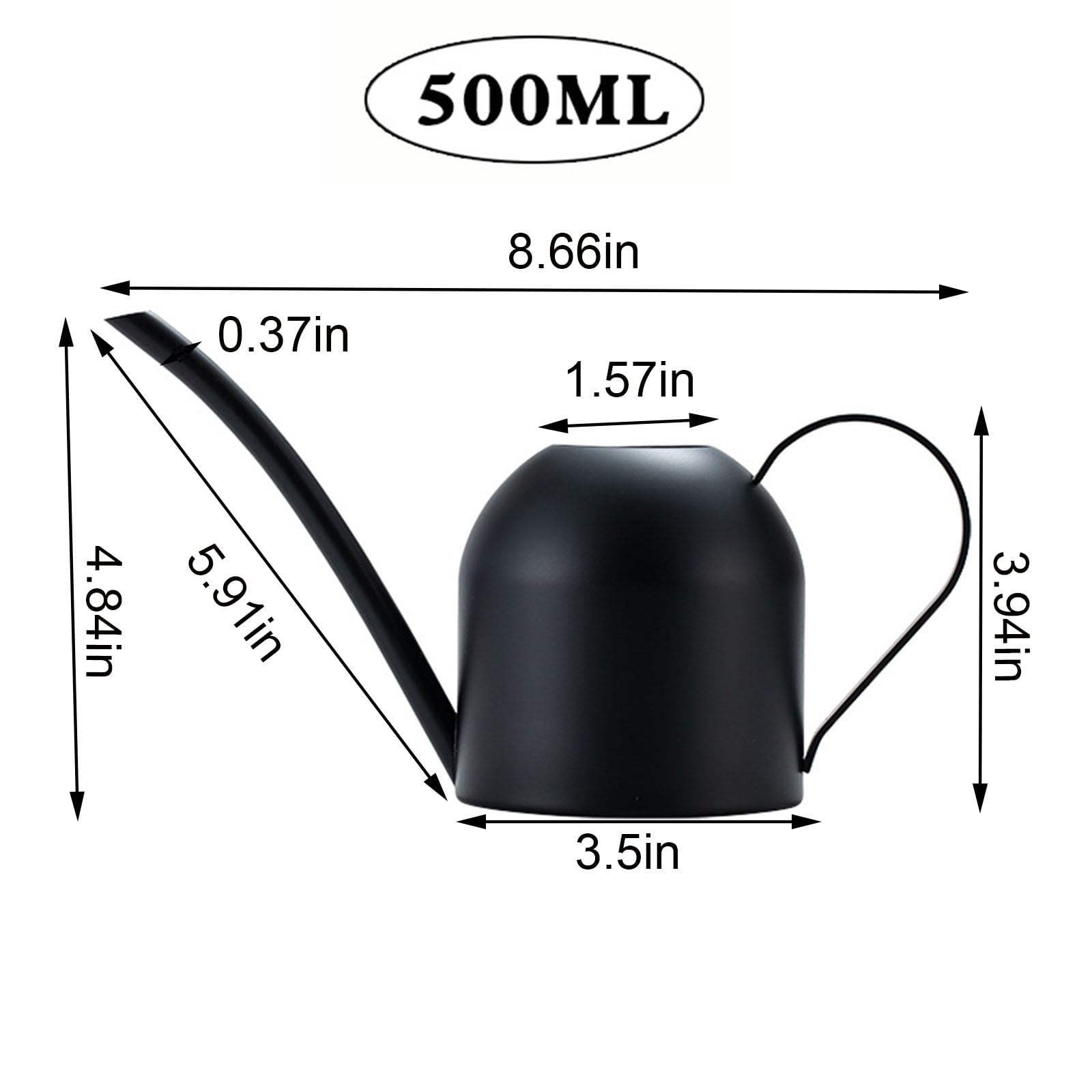 Mini Stainless Steel Watering Can, Watering Cans, 16Oz Long Spout Small Watering Sprinkling Pot, Indoor Outdoor Garde... - Image 3