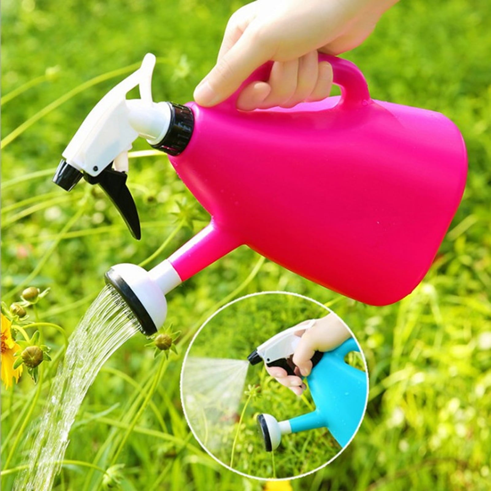 Watering Can Large Capacity Leakproof Plastic Watering Kettle Sprinkling Can for Potted Plants Blue One Size - Image 3