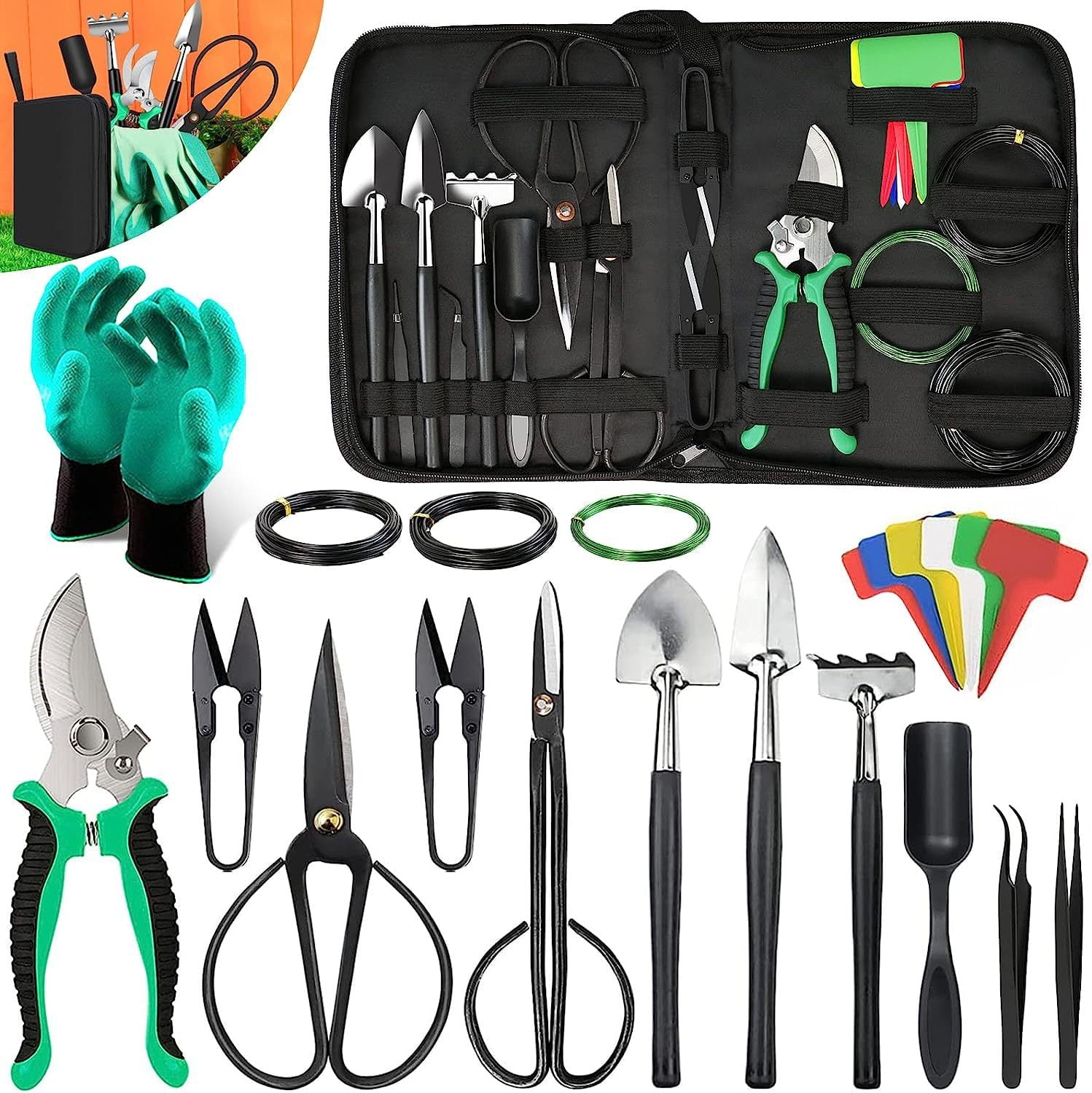Gardening Tool & Accessory Set with For Beginners, Bonsai Trees, Potted Plants 24 Pieces - Image 6