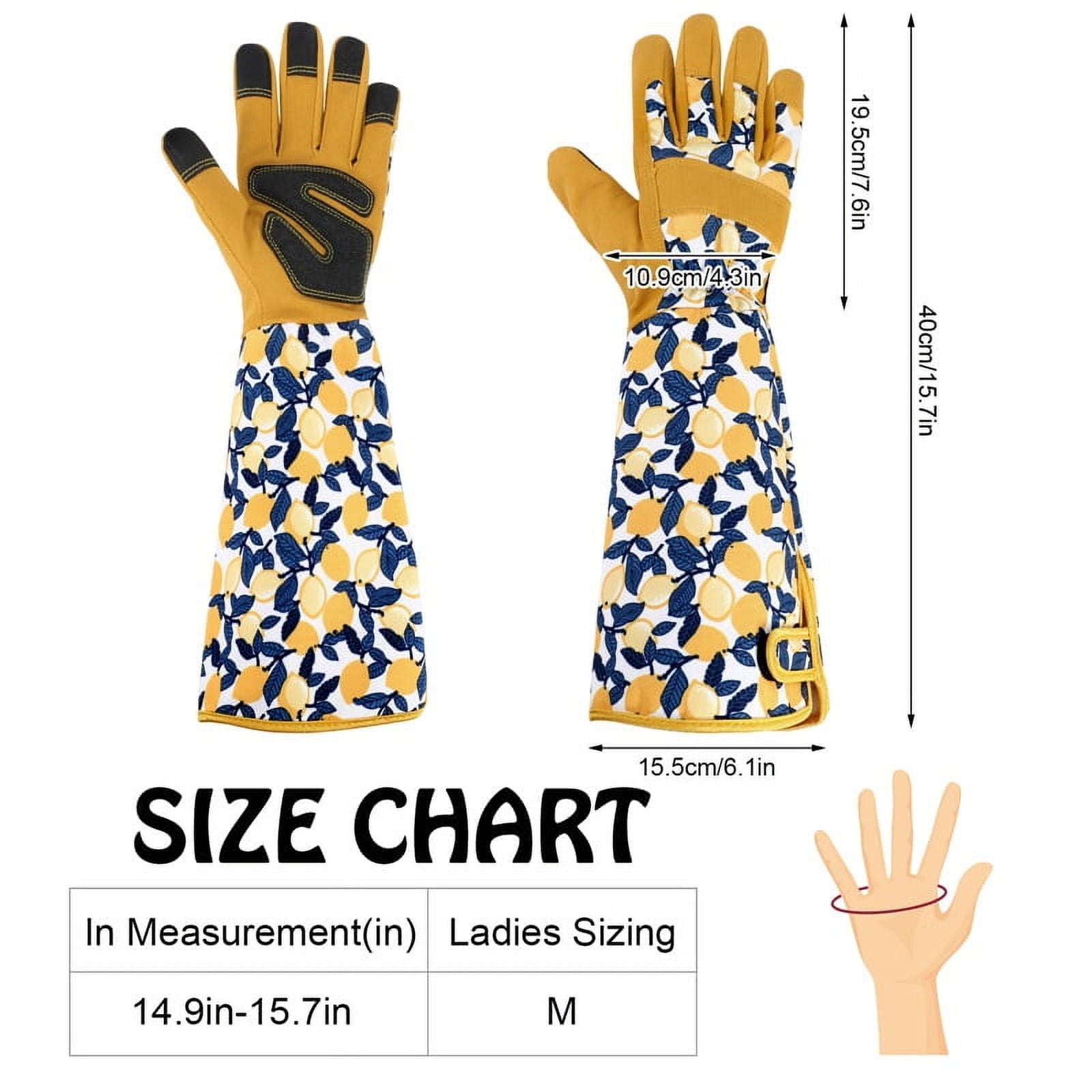 Gardening Gloves for Women Rose Pruning Thorn Proof Breathable Touchscreen Long Forearm Protection Garden Gloves(Yellow) - Image 2