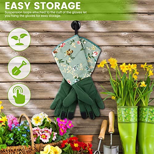 Gardening Gloves, Durable and Comfortable Women's Long Garden Gloves for Gardening Work and Yard Work, Leather Garden... - Image 6