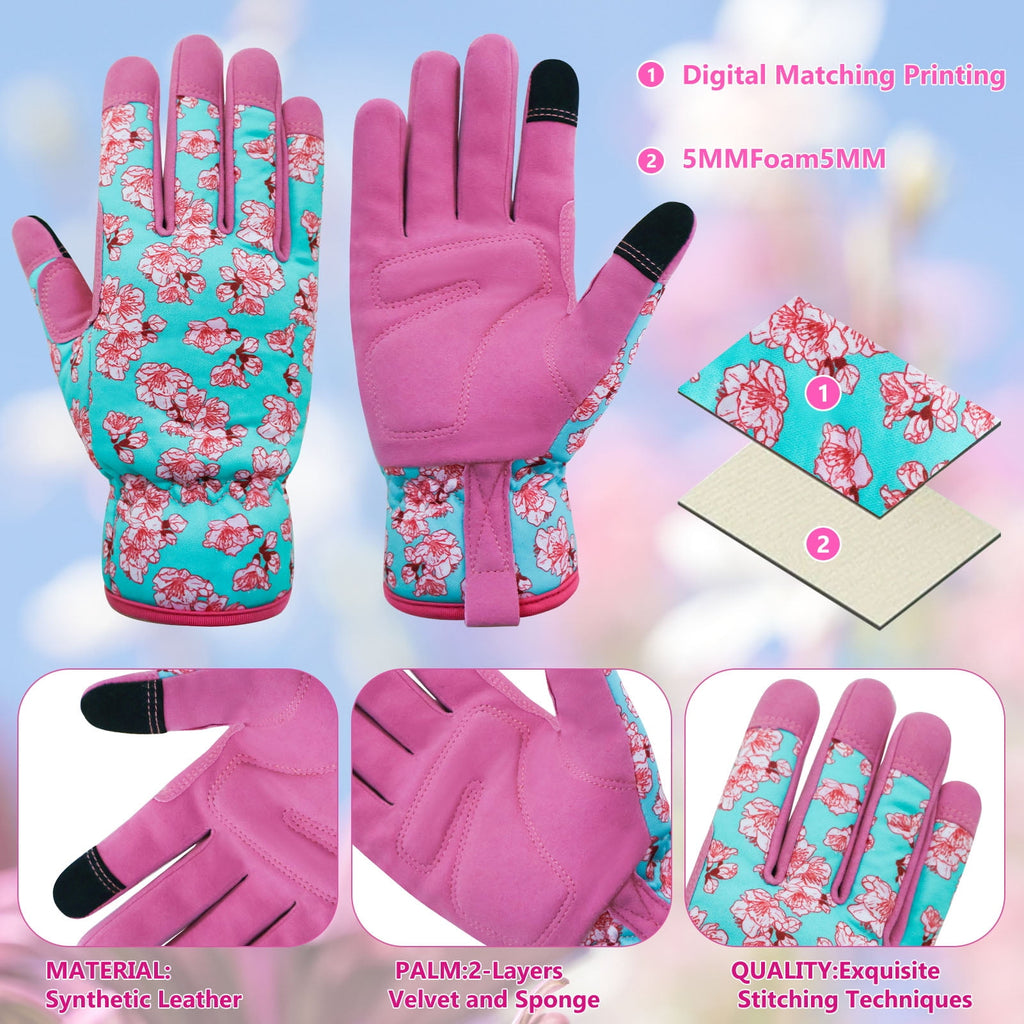 Leather-Gardening-Gloves for Women -Thorn-Proof Work-Gloves for Weeding, Digging, Planting,Pruning Yard garden Gloves - Image 3