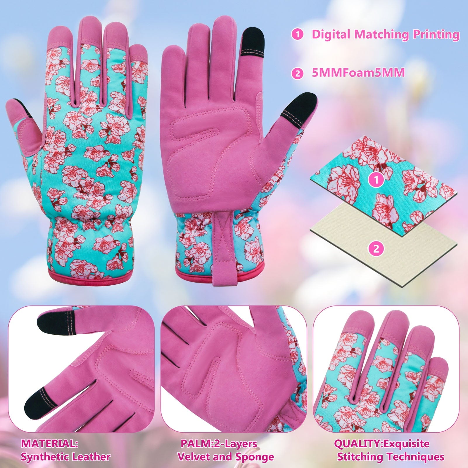 Leather-Gardening-Gloves for Women -Thorn-Proof Work-Gloves for Weeding, Digging, Planting,Pruning Yard garden Gloves - Image 3