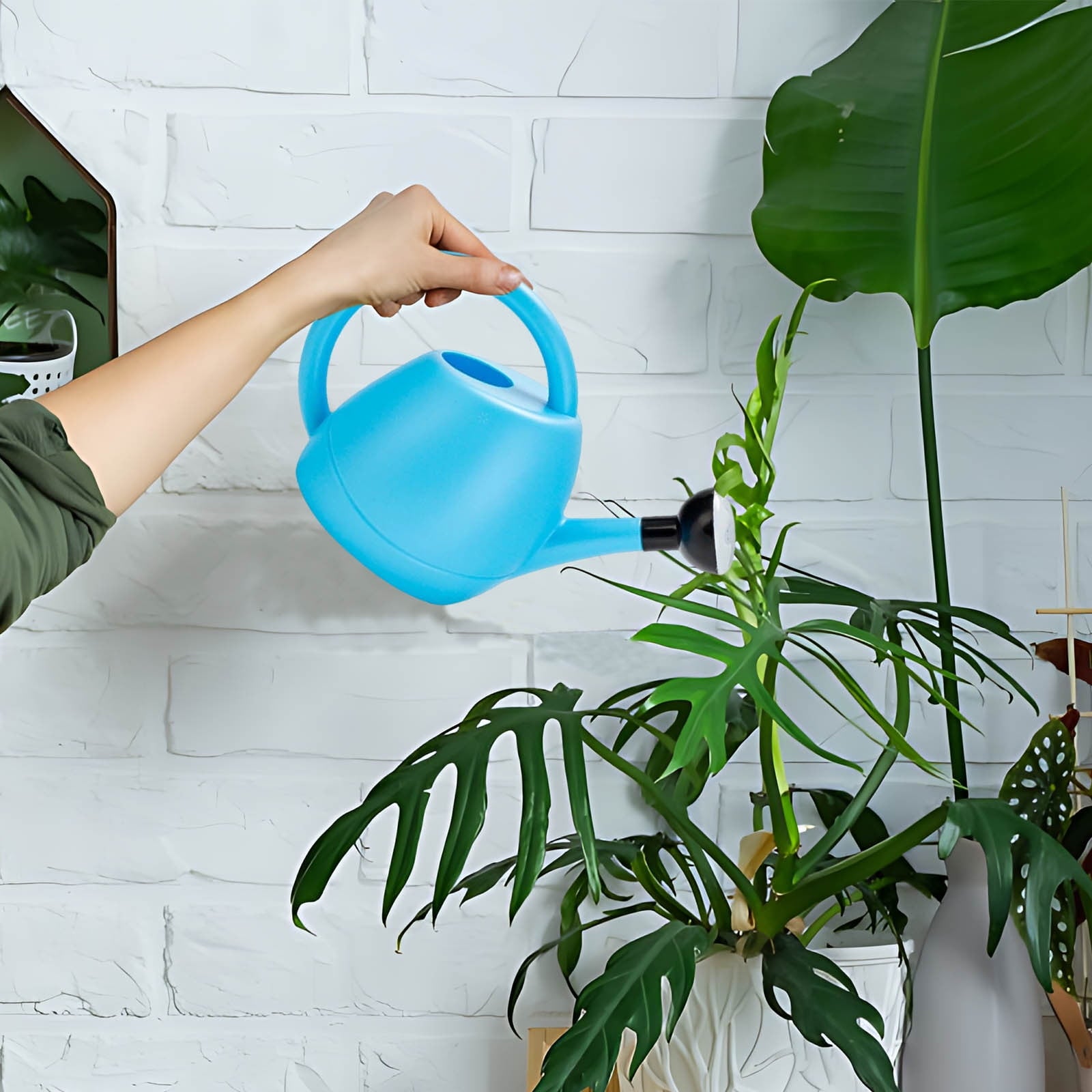 Small Watering Can for Indoor Plants,Watering Cans with Long Spout Sprinkler Head Comfortable Handle Gardening Water ... - Image 3