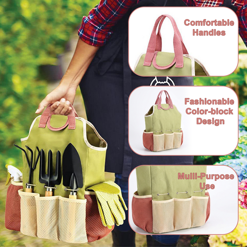 Garden Tools Set, 9 Piece Gardening Tools with Fashion Bag, Rust-Proof & Heavy-Duty Gardening Supplies Kit Ideal Gard... - Image 6
