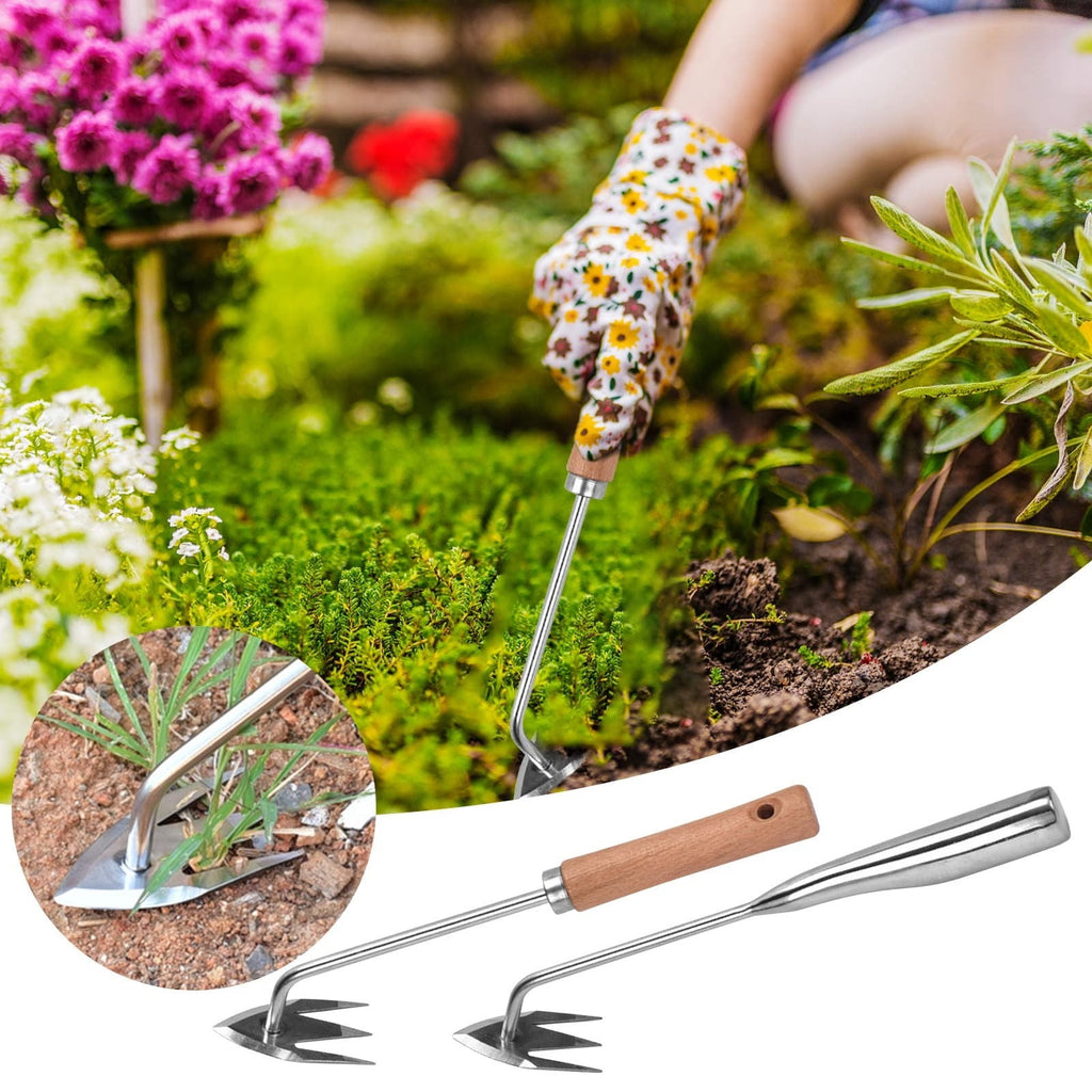 Stainless Steel Mini Garden Trowel for Weeding and Flower Planting - Ergonomic Non-Slip Handle V-Shaped Weeder Tool f... - Image 3