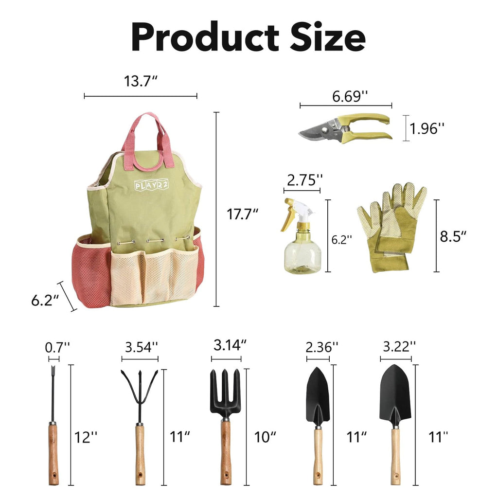 Gardening Tool Set, 9 Piece Heavy Duty Gardening Hand Tools with Durable Garden Tools Organizer Handbag, Rust-Proof G... - Image 2