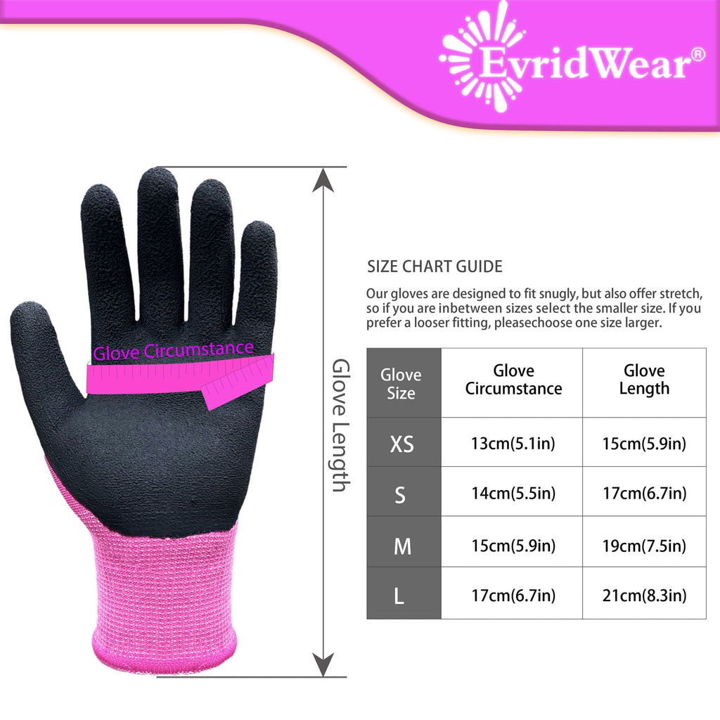 Children Kids Gardening Latex Painting Work Gloves, L (9-12yr), Pink - Image 6