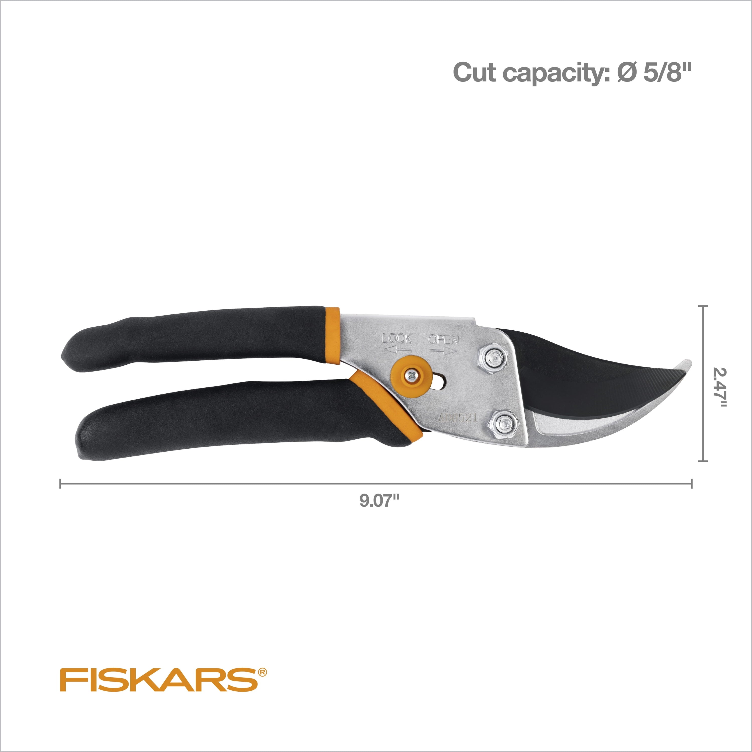 Fiskars Traditional Bypass Pruner, Steel Blade and Non-Slip Handle ,5/8" Diameter Cuts - Image 5