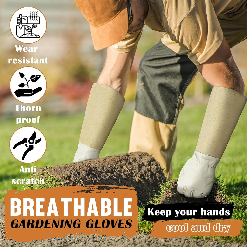 Rose Pruning Gloves for Men & Women, Long Thorn Proof Gardening Gloves, Breathable Pigskin Leather Gauntlet, Best Gar... - Image 4