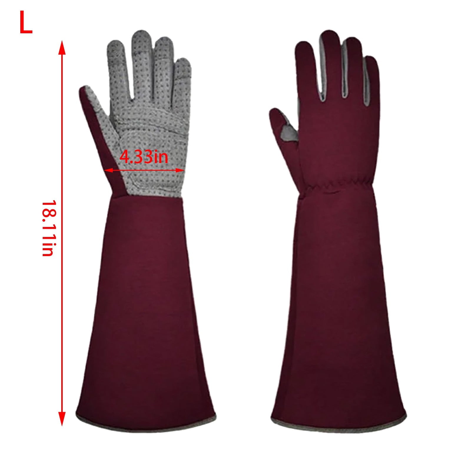 Wine Red Thorn-Resistant Gardening Gloves, Flexible Long-Sleeve Arm Protection with Grip Tech Palms - Heavy-Duty Yard... - Image 3