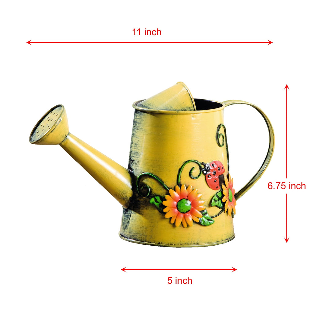 Mother's Day Gift, Decorative Sunflower & Ladybug Metal Watering Can (Vol: 4 Cups) - Image 3