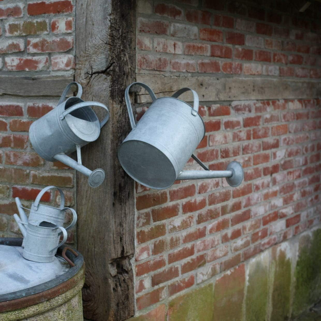 Esschert Design OZ44 Zinc Watering Can, Medium, 19"D x 7.9"W x 11"H, Silver - Image 4
