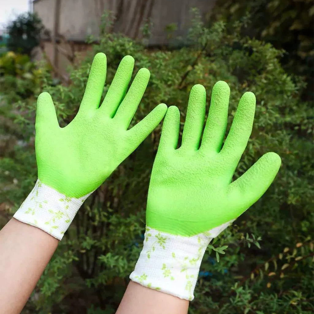 Rubber Gardening Gloves, Horticultural Labor Protection Gloves for Planting Flowers Gardens Outdoor, Durable TPE Inje... - Image 4