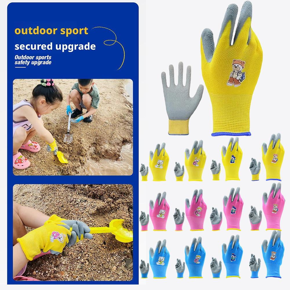 DTREELS Kids Gardening Gloves,Children Grippy Rubber Coated Garden Work Gloves Yard Youth, For Toddlers, Gloves Work - Image 5