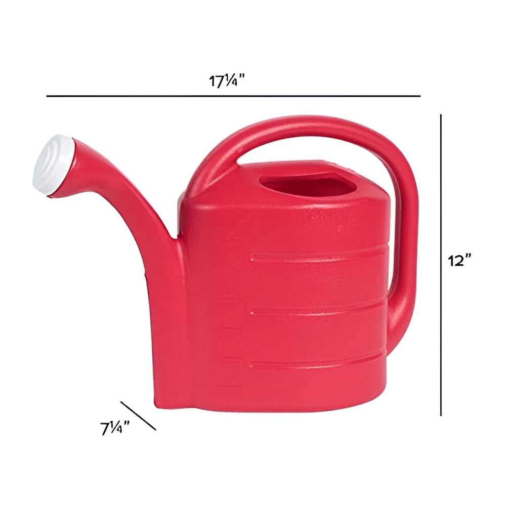 Vessel 2 Gallon Red Durable Plastic Garden Watering Can - Image 2