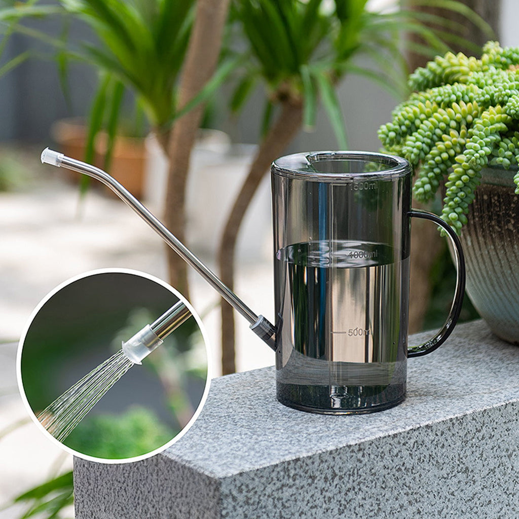 Dbuoem Long Spout Watering Can 1L Watering Can with Scales Garden Irrigation Spraying Pot for Plants Office Flowers - Image 2